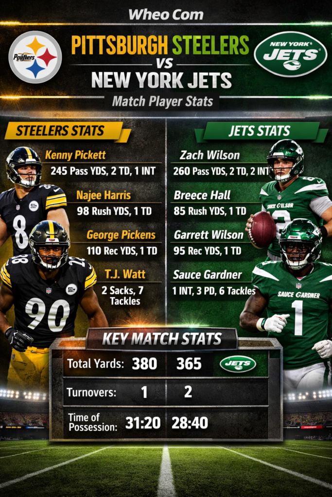 pittsburgh steelers vs new york jets match player stats